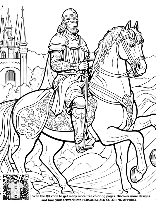 FREE Knight and Horse Coloring Page - Printable Medieval Adventure Download