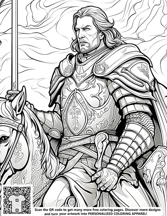 FREE Knight in Armor Coloring Page - Printable Medieval Download