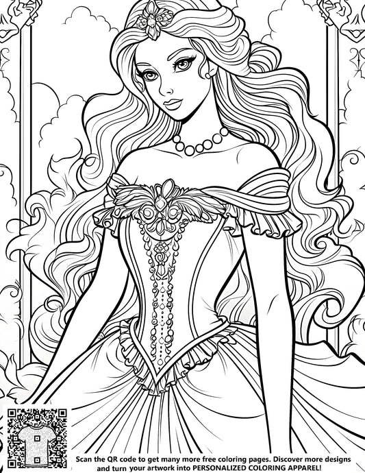 FREE Princess Coloring Page - Download NOW