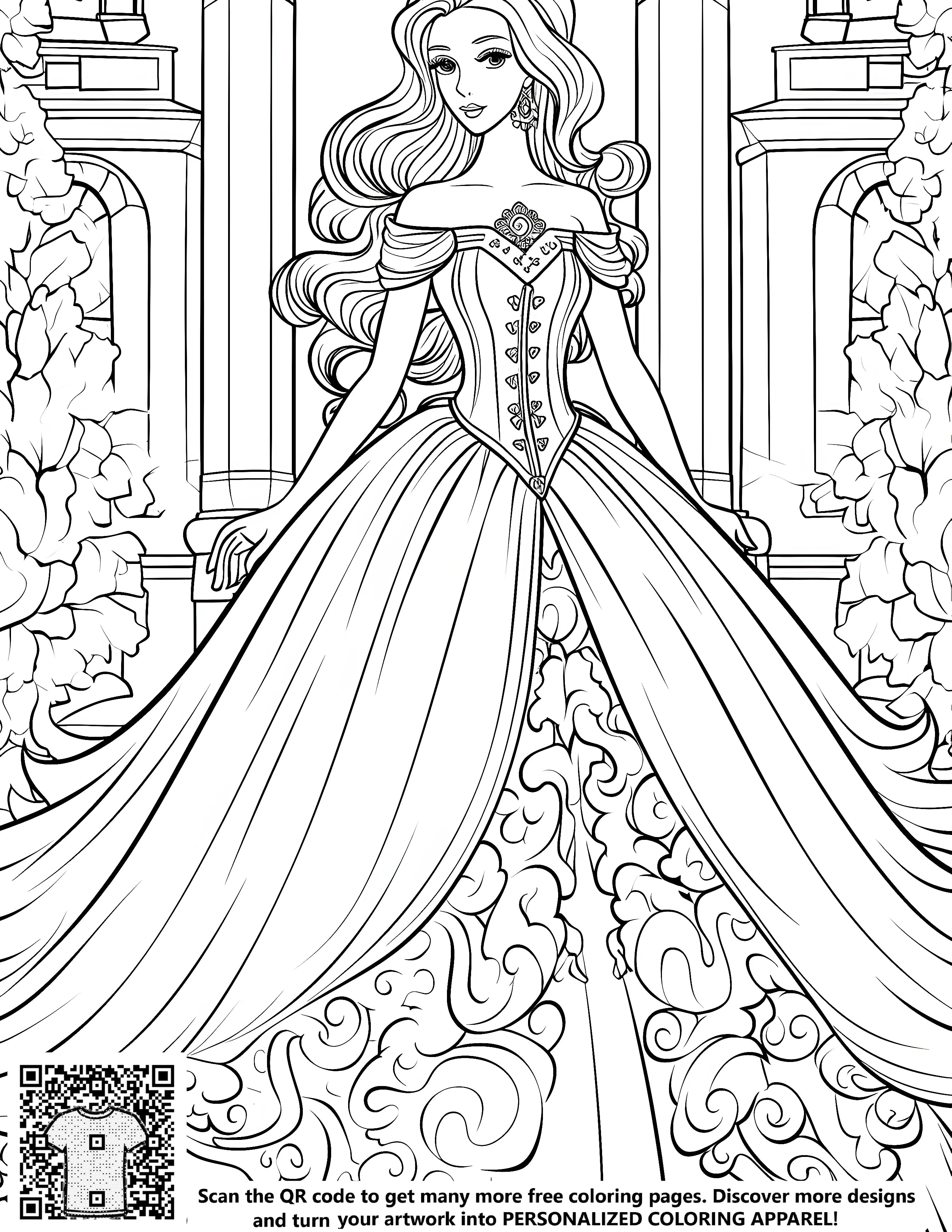 Free Royal Princess Coloring Page PDF | DaVinci in You – Davinci in You