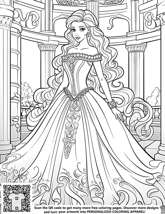 FREE Princess Coloring Page Download NOW