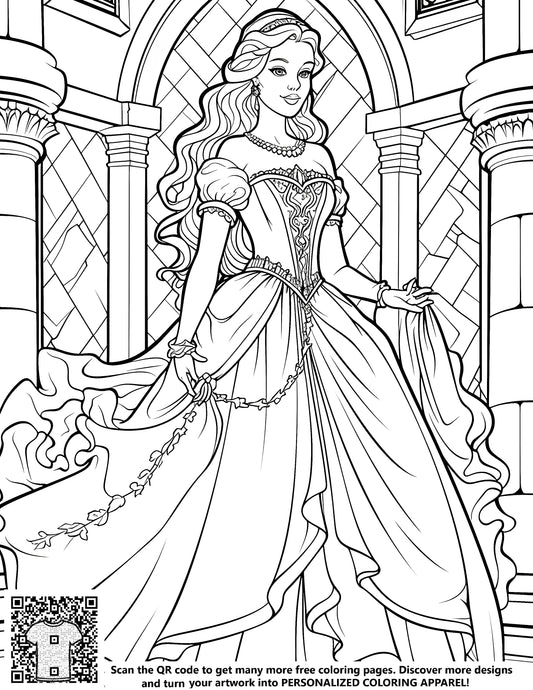 FREE Princess Coloring Page - Download NOW