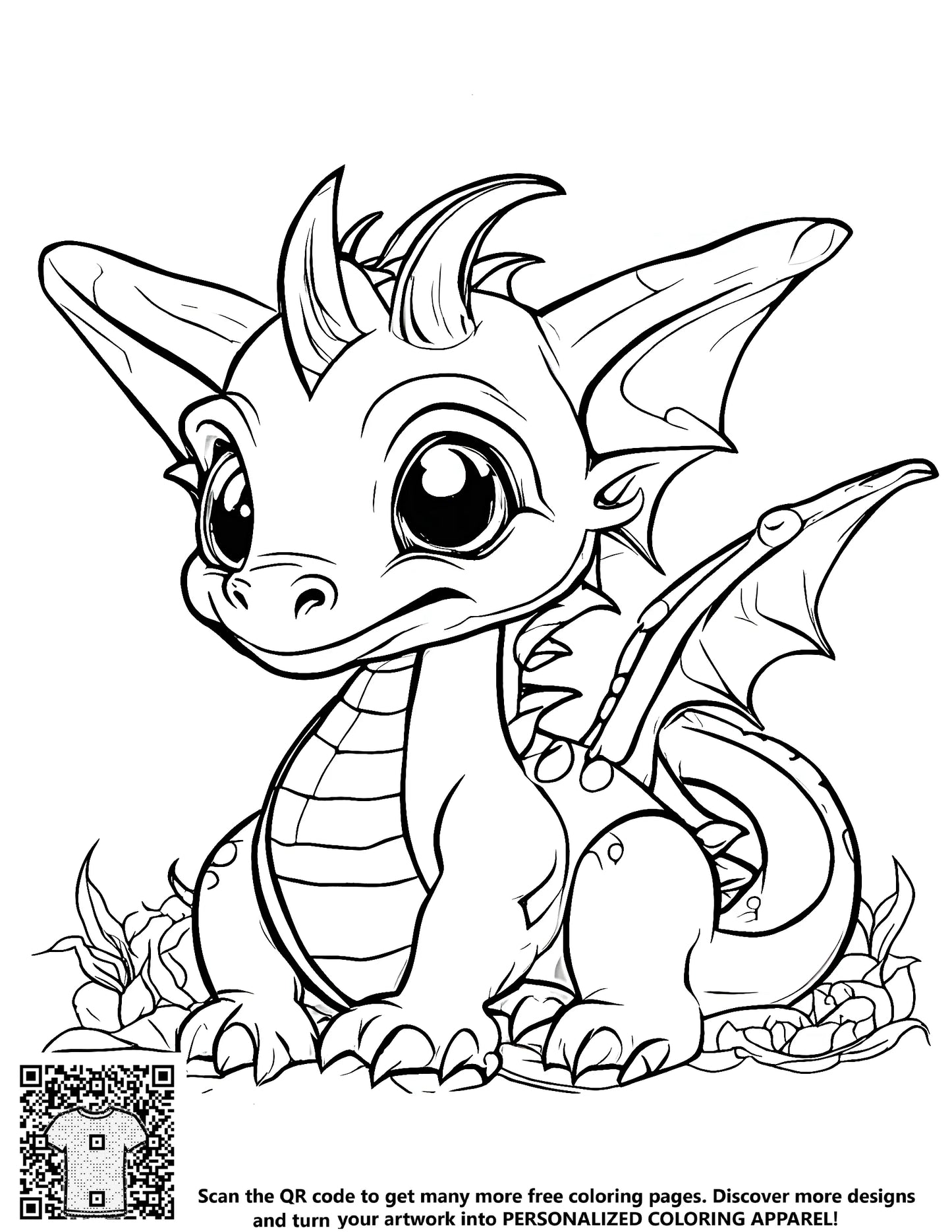 FREE Baby Dragon Coloring Page - Cute & Playful Printable Download
