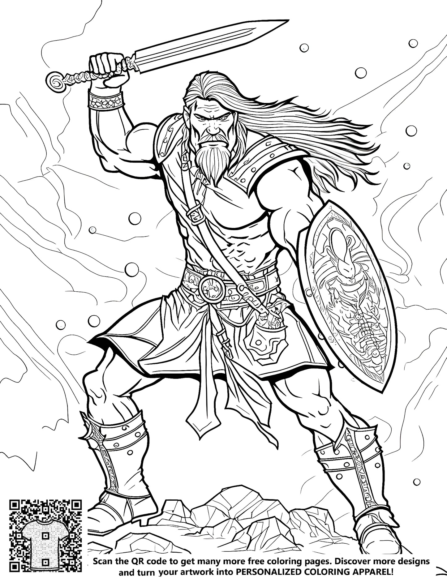 FREE Viking Warrior Coloring Page Download - Printable Strength and Action