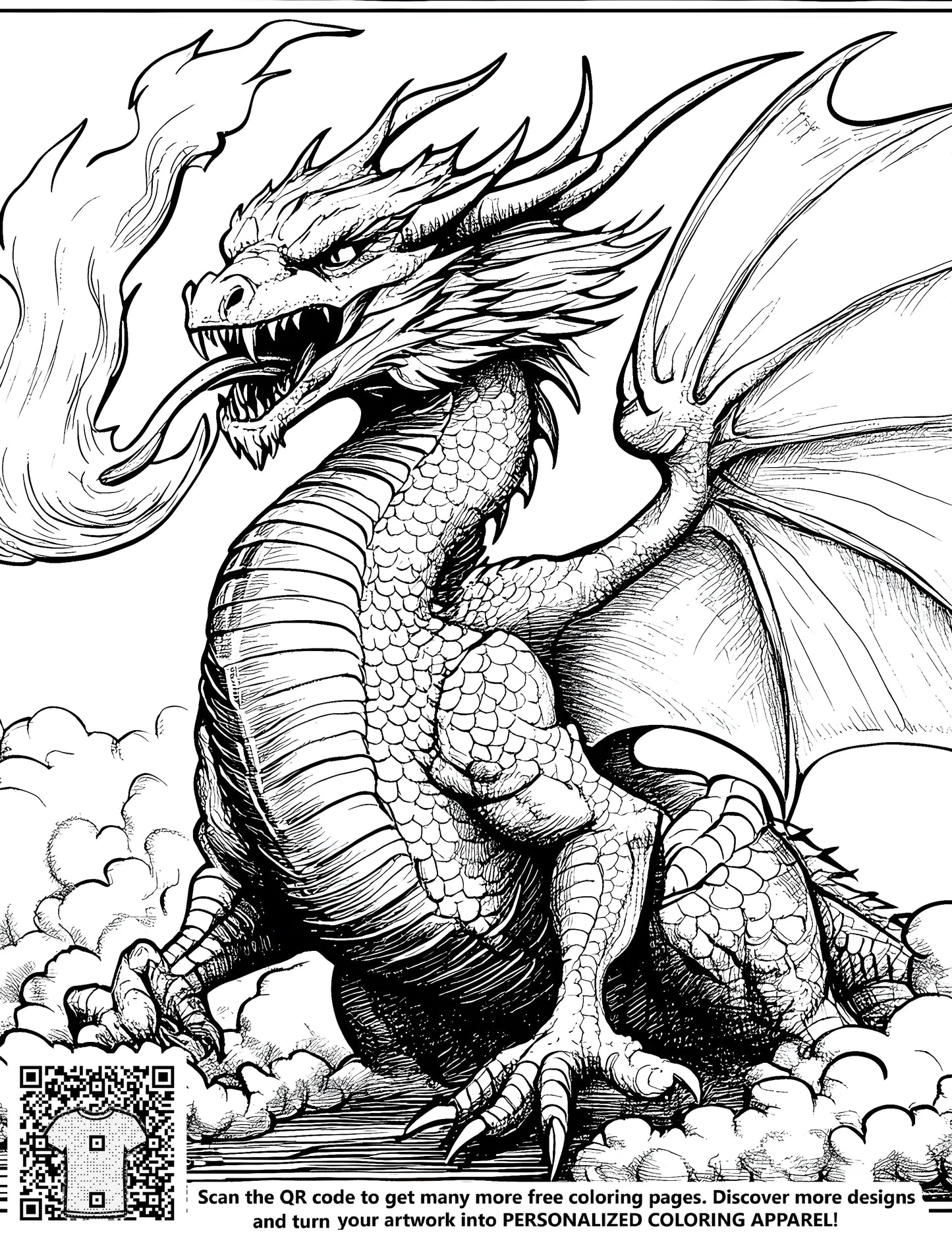 FREE Dragon Fantasy Adventure Coloring Page Download