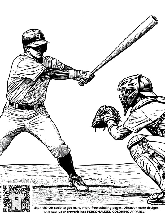 FREE Baseball Coloring Page - Printable Download