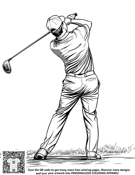 FREE Golf Swing Coloring Page - Download NOW