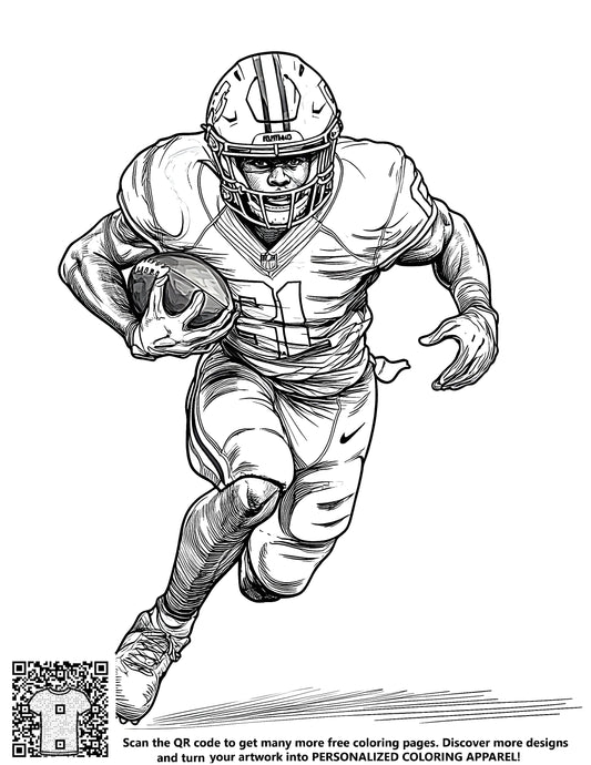 FREE American Football Player Coloring Page Download NOW