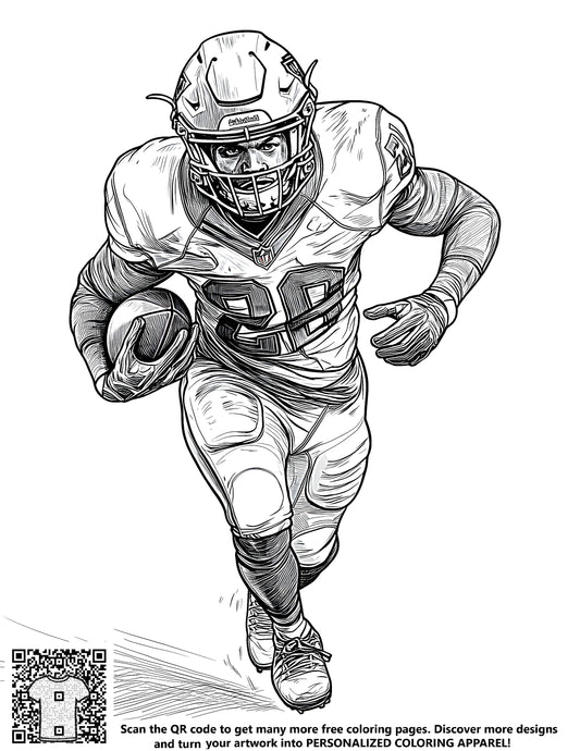 FREE Football Player Coloring Page - Printable Download