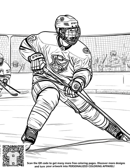 FREE Ice Hockey Coloring Page - Download NOW