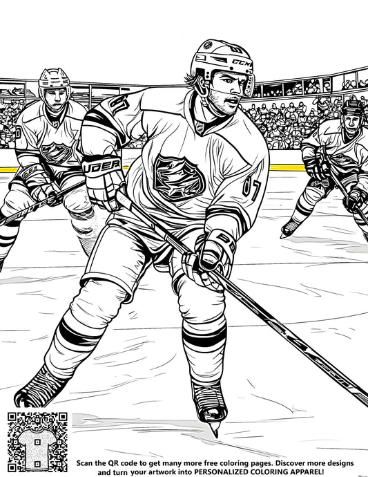 FREE Ice Hockey Players Coloring Page - Download NOW