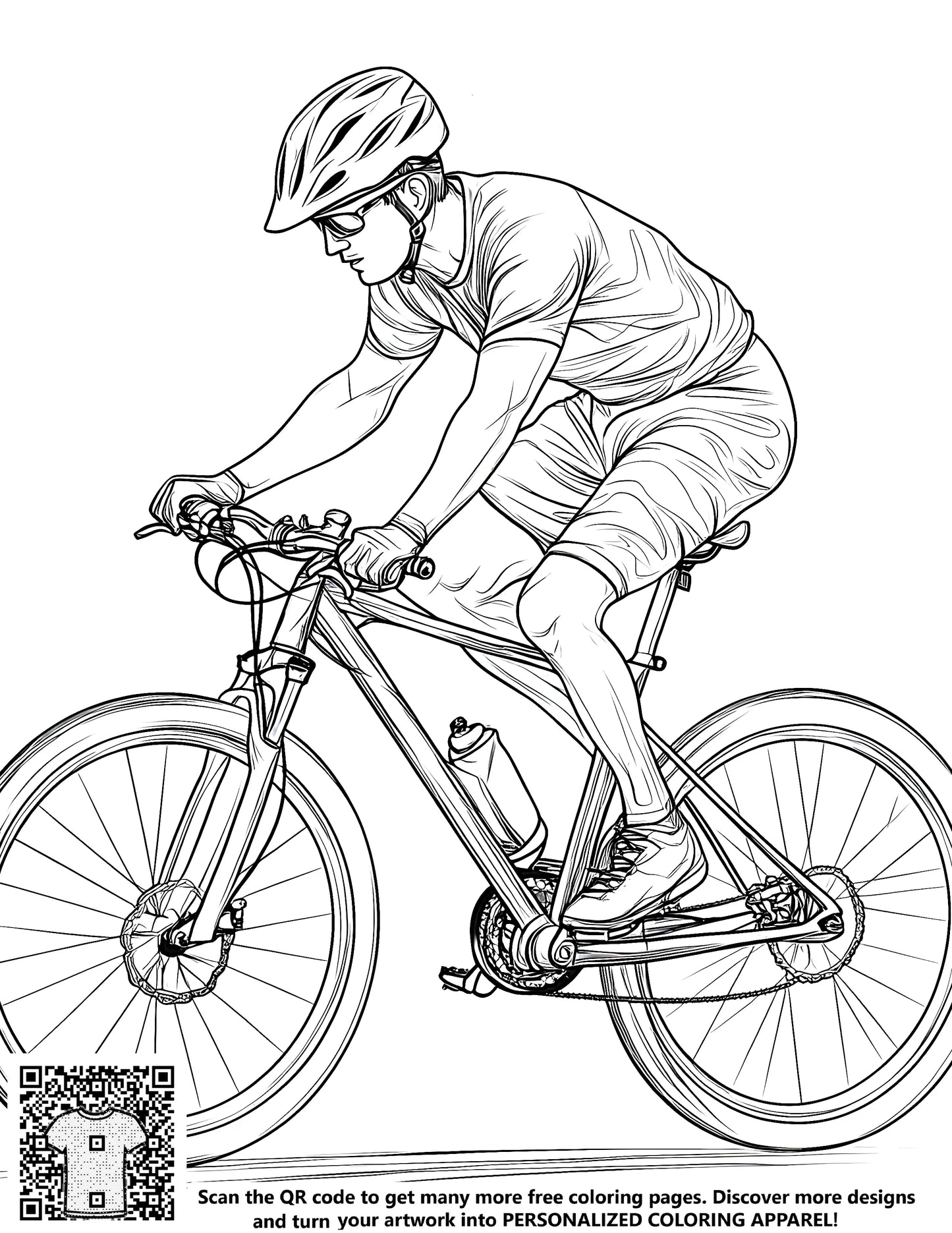 FREE Bicycle Rider Coloring Page - Printable Download