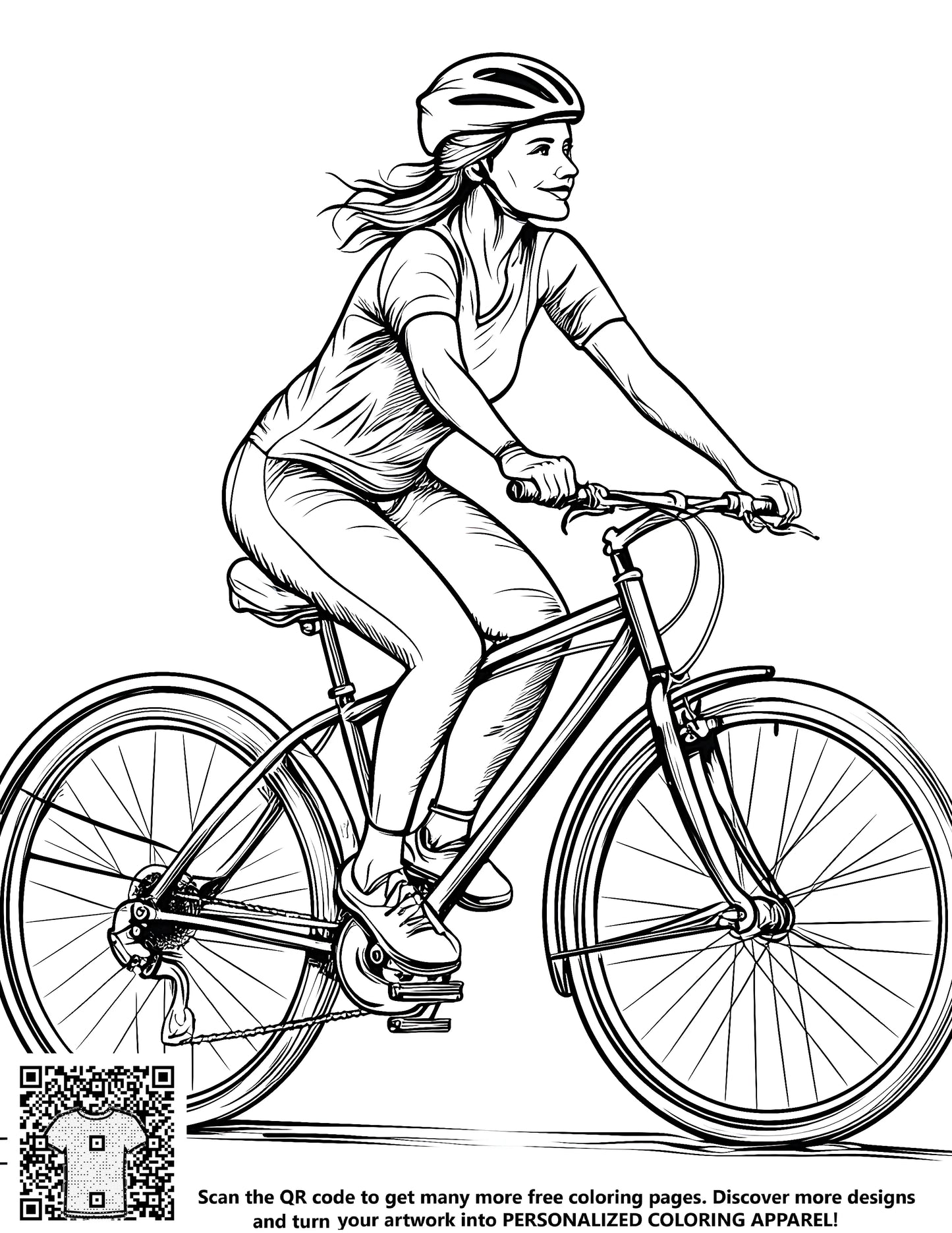 FREE Bicycle Ride Coloring Page - Printable Outdoor Activity Download