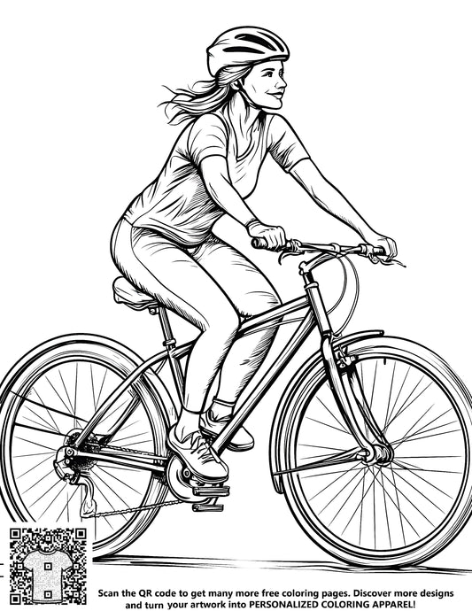 FREE Bicycle Ride Coloring Page - Printable Outdoor Activity Download