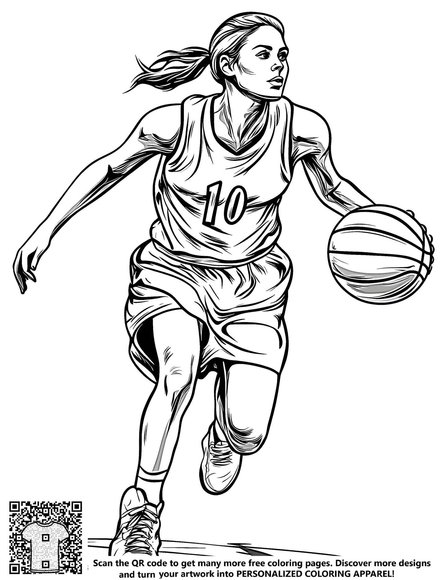 FREE Basketball Player Coloring Page - Download NOW