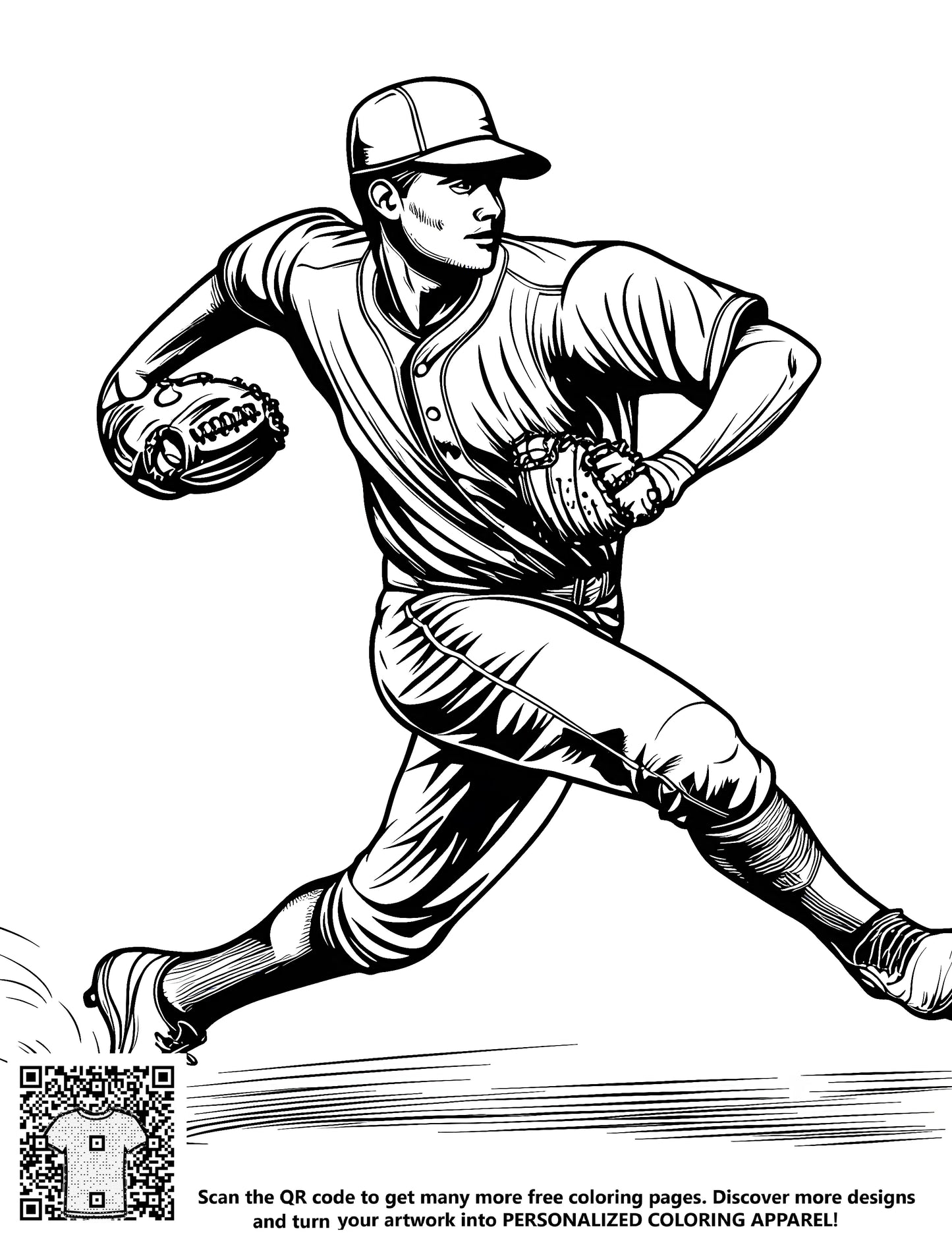 FREE Baseball Pitcher Coloring Page Download NOW