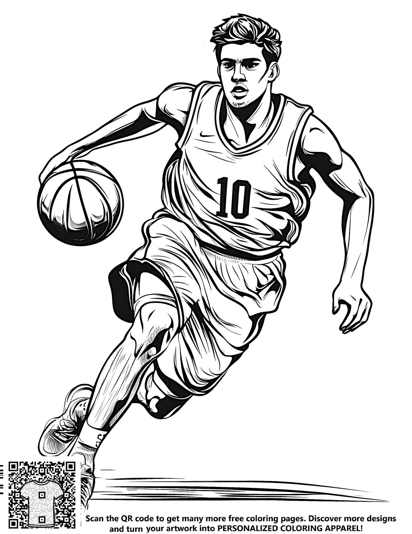 FREE Basketball Player Coloring Page - Printable Download