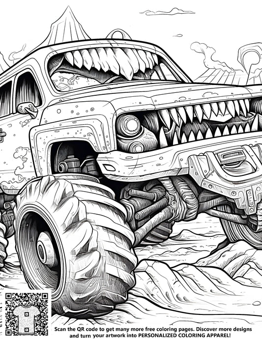 FREE Monster Truck Coloring Page - Printable Download