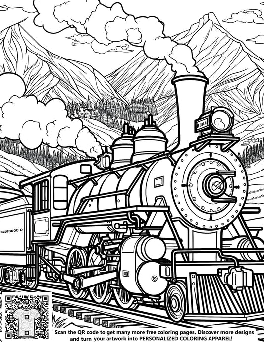 FREE Steam Locomotive Coloring Page Download NOW 🛞 – Davinci in You