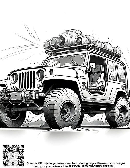 FREE Off-Road SUV Coloring Page - Printable Adventure Download