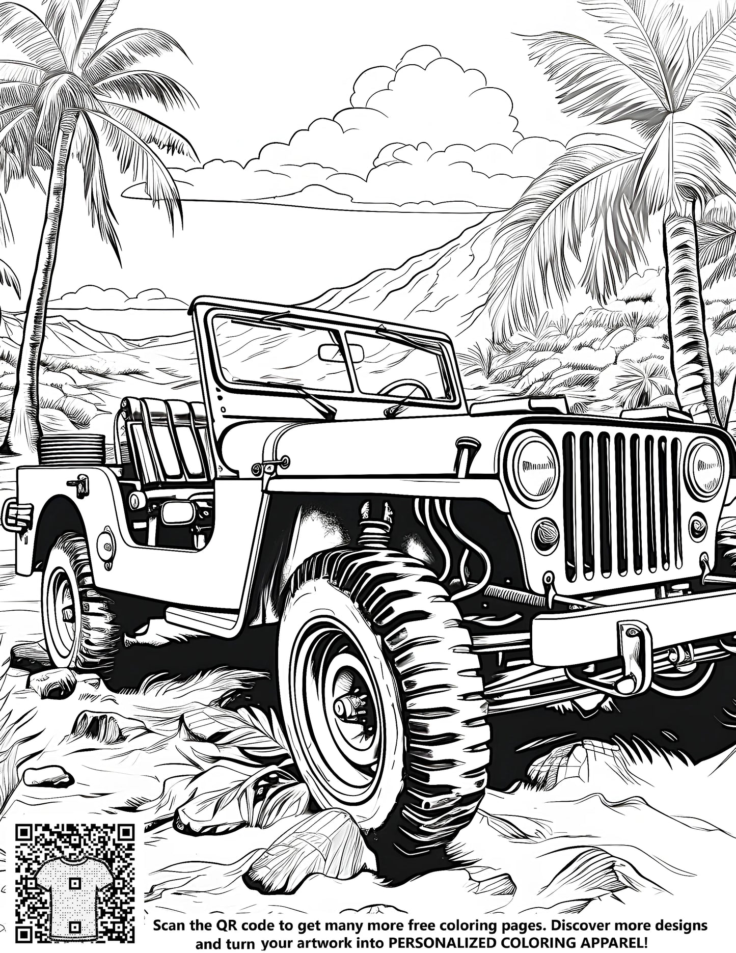 FREE Off-Road Jeep Coloring Page Download NOW