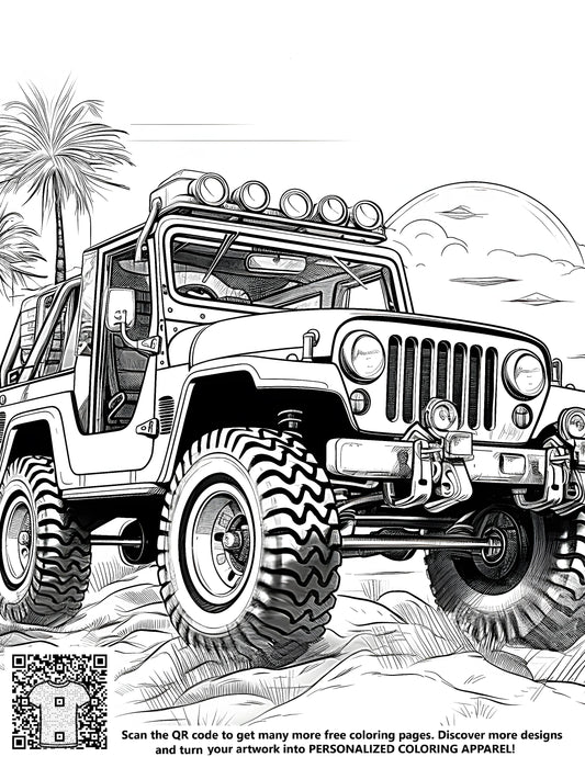 FREE Jeep Off-Road Desert Coloring Page Printable Download