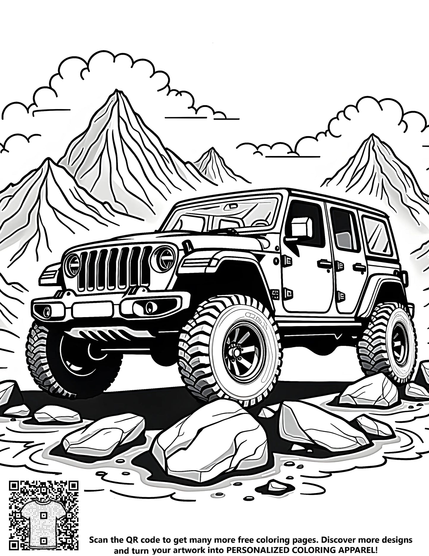 FREE Jeep Adventure Coloring Page - Download NOW