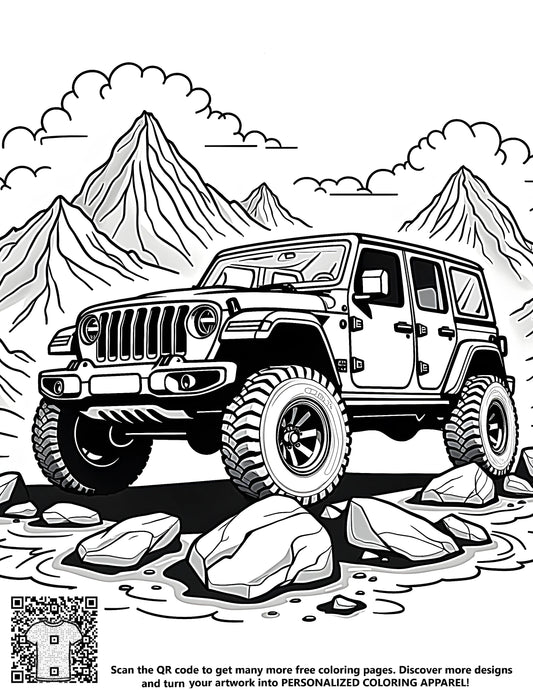 FREE Jeep Adventure Coloring Page - Download NOW