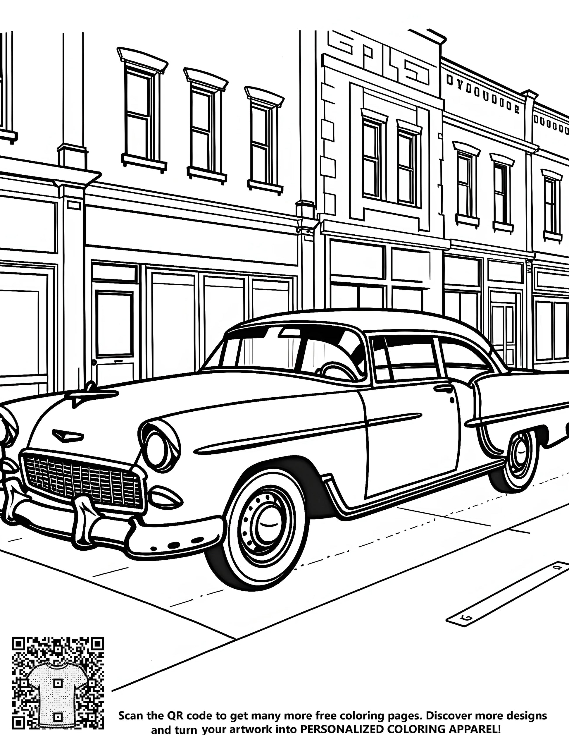 Vintage vehicle illustration free coloring page
