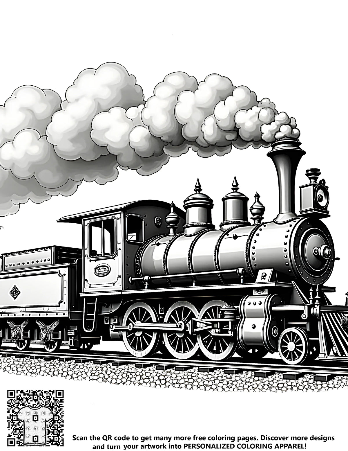 Free Steam Train Coloring Page PDF | DaVinci in You – Davinci in You