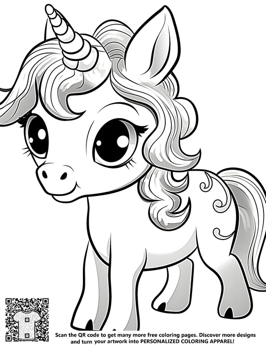 FREE Baby Unicorn Coloring Page - Printable Download