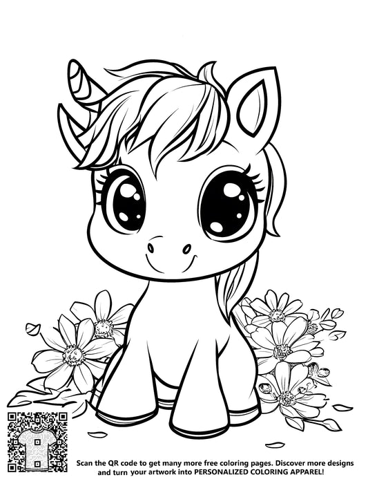 FREE Baby Unicorn Coloring Page - Download NOW