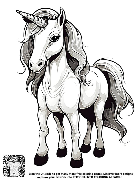 FREE Majestic Unicorn Coloring Page - Download NOW