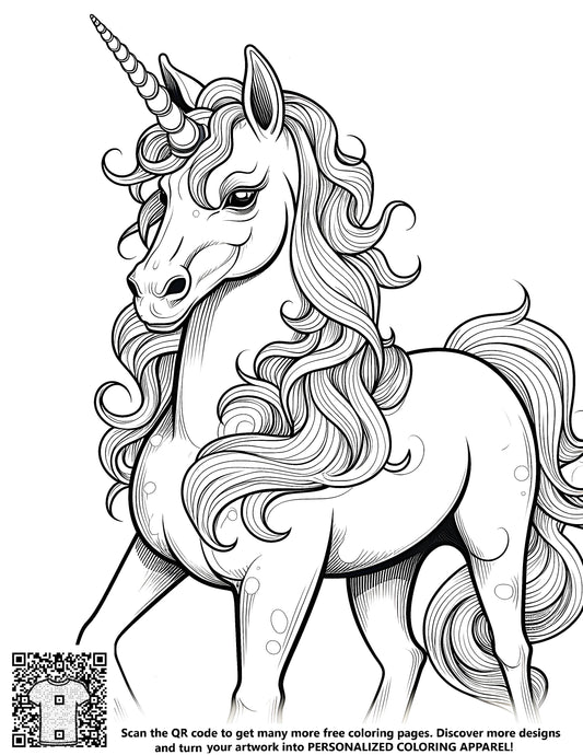 Free coloring page kit with 10 fabric markers and majestic unicorn designs, perfect for adult coloring books, kids arts and crafts, and creative activities.