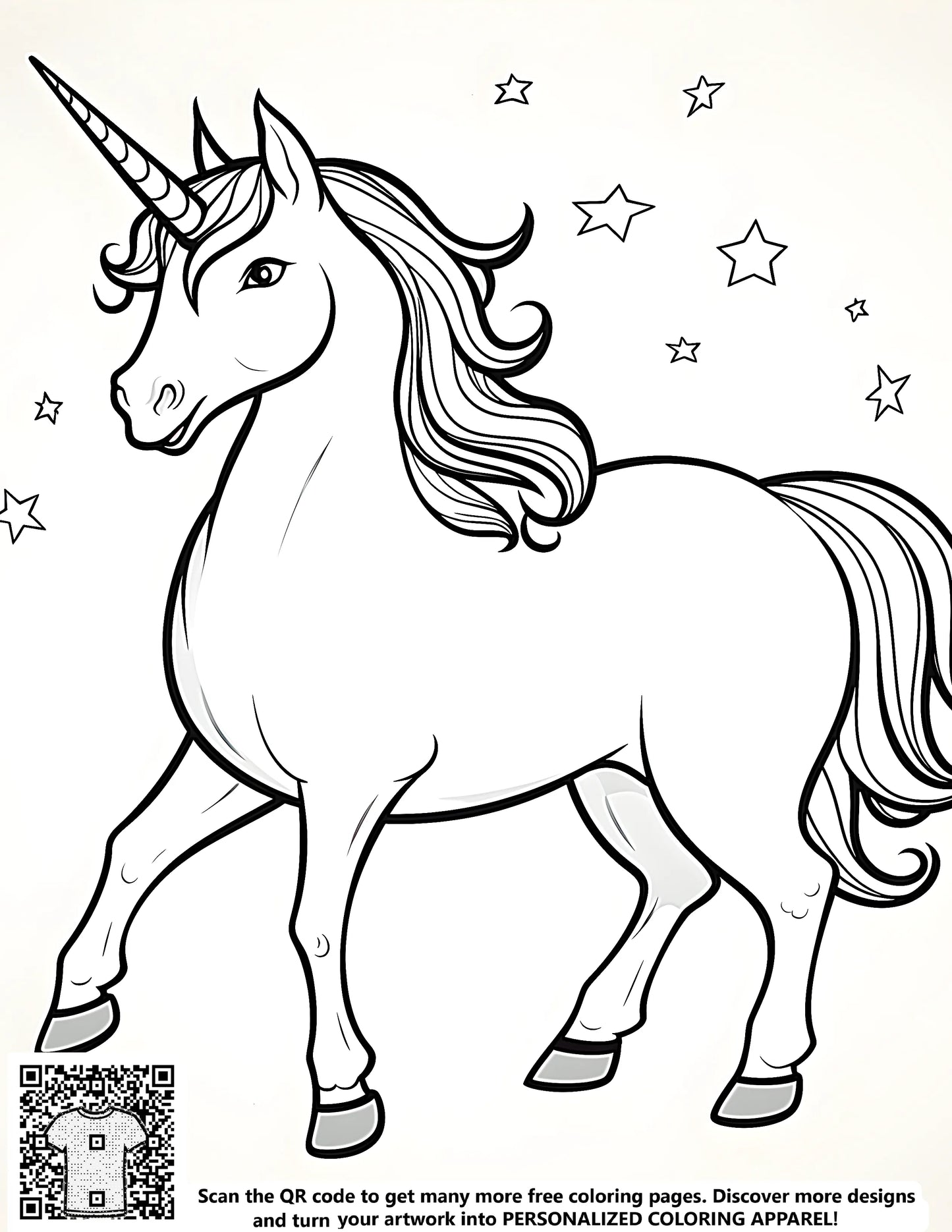 Coloring page of a magical horse mythical creature, majestic equine, beautiful pony, whimsical fantasy art