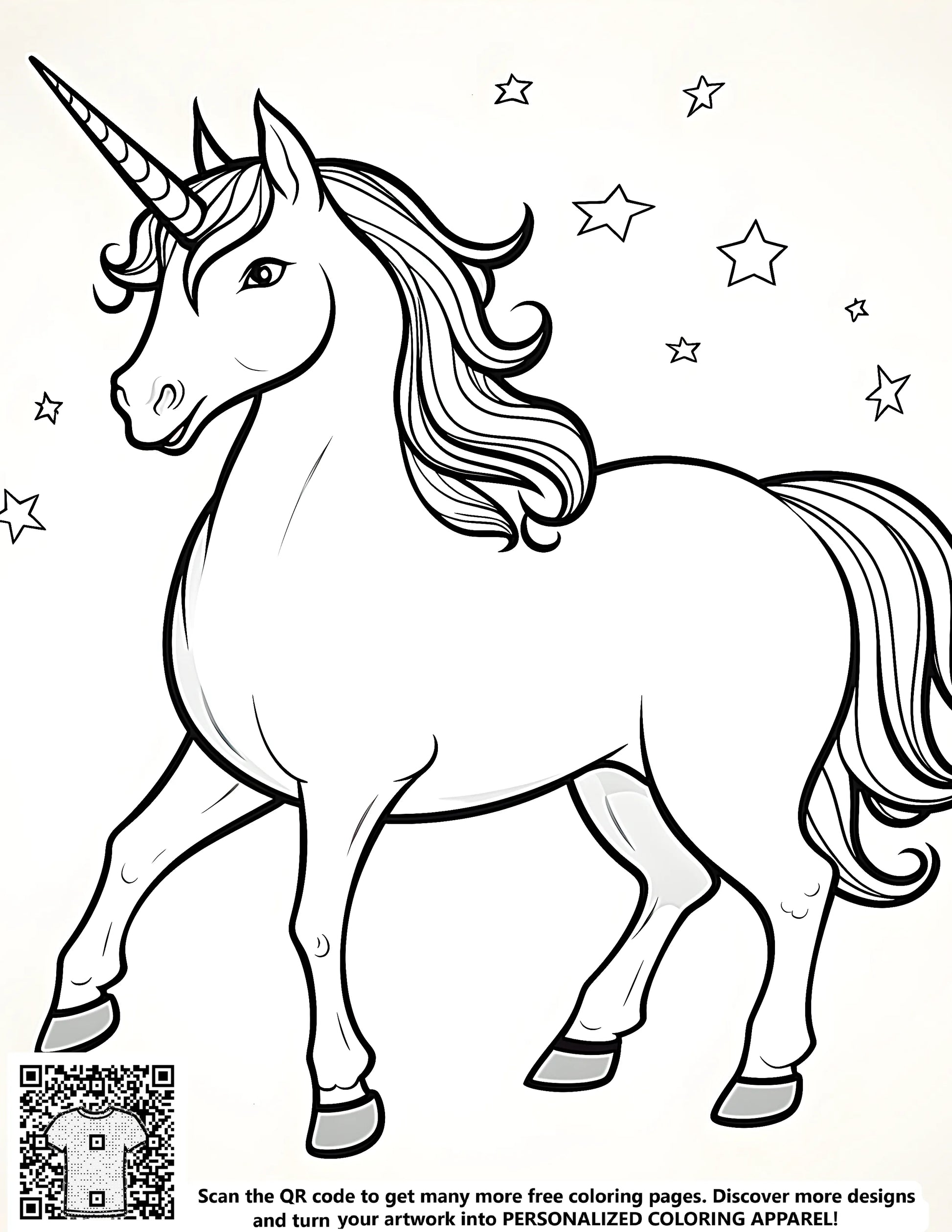 Coloring page of a magical horse mythical creature, majestic equine, beautiful pony, whimsical fantasy art