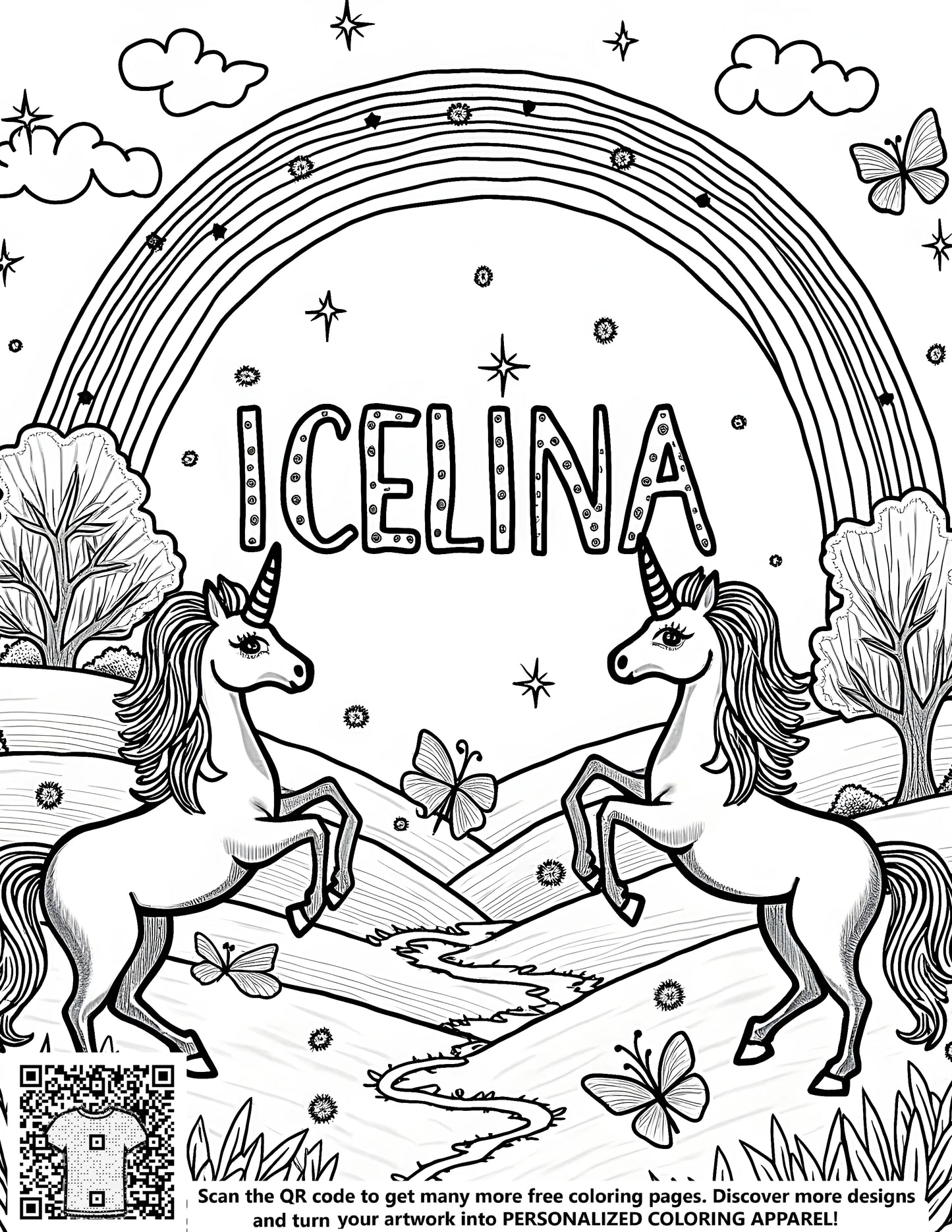 FREE Unicorn Rainbow Coloring Page - Download NOW