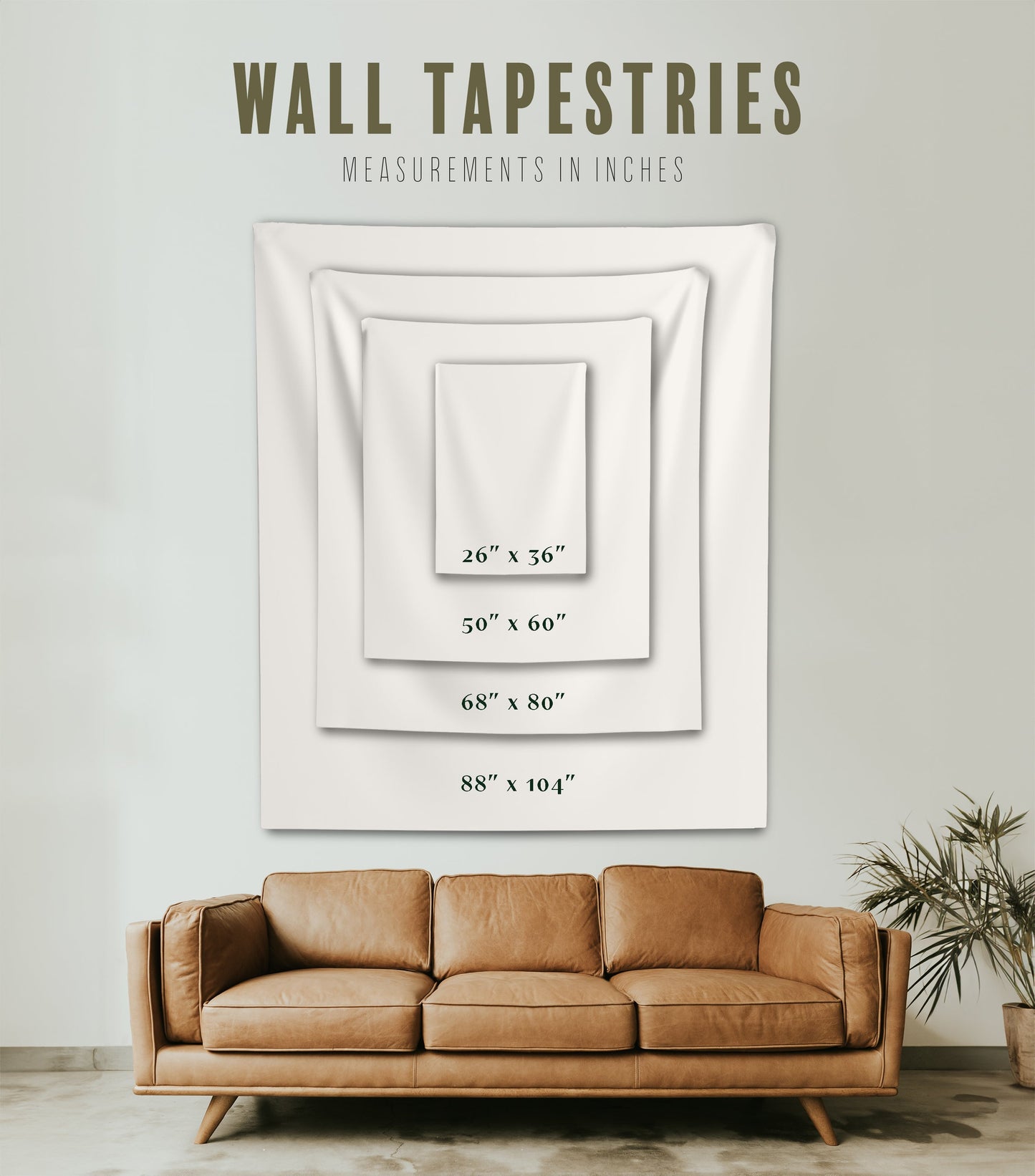 Indoor Wall Tapestry size chart for DaVinci in You coloring kits