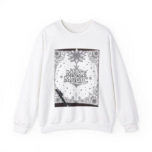Custom Adult Crewneck Sweatshirt Coloring Kit with 10 Fabric Markers