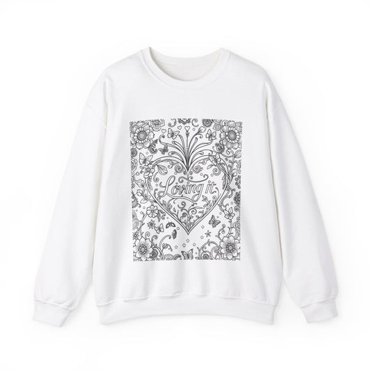 Custom Adult Crewneck Sweatshirt Coloring Kit with 10 Fabric Markers