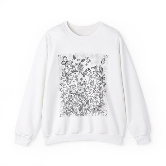 Custom Adult Crewneck Sweatshirt Coloring Kit with 10 Fabric Markers