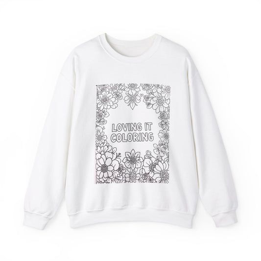 Custom Adult Crewneck Sweatshirt Coloring Kit with 10 Fabric Markers