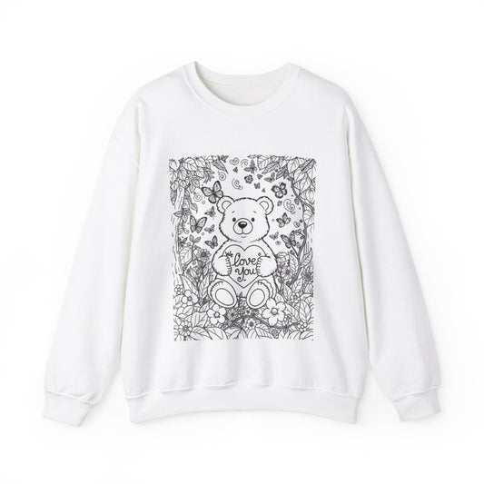 Custom Adult Crewneck Sweatshirt Coloring Kit with 10 Fabric Markers