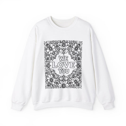 Custom Adult Crewneck Sweatshirt Coloring Kit with 10 Fabric Markers