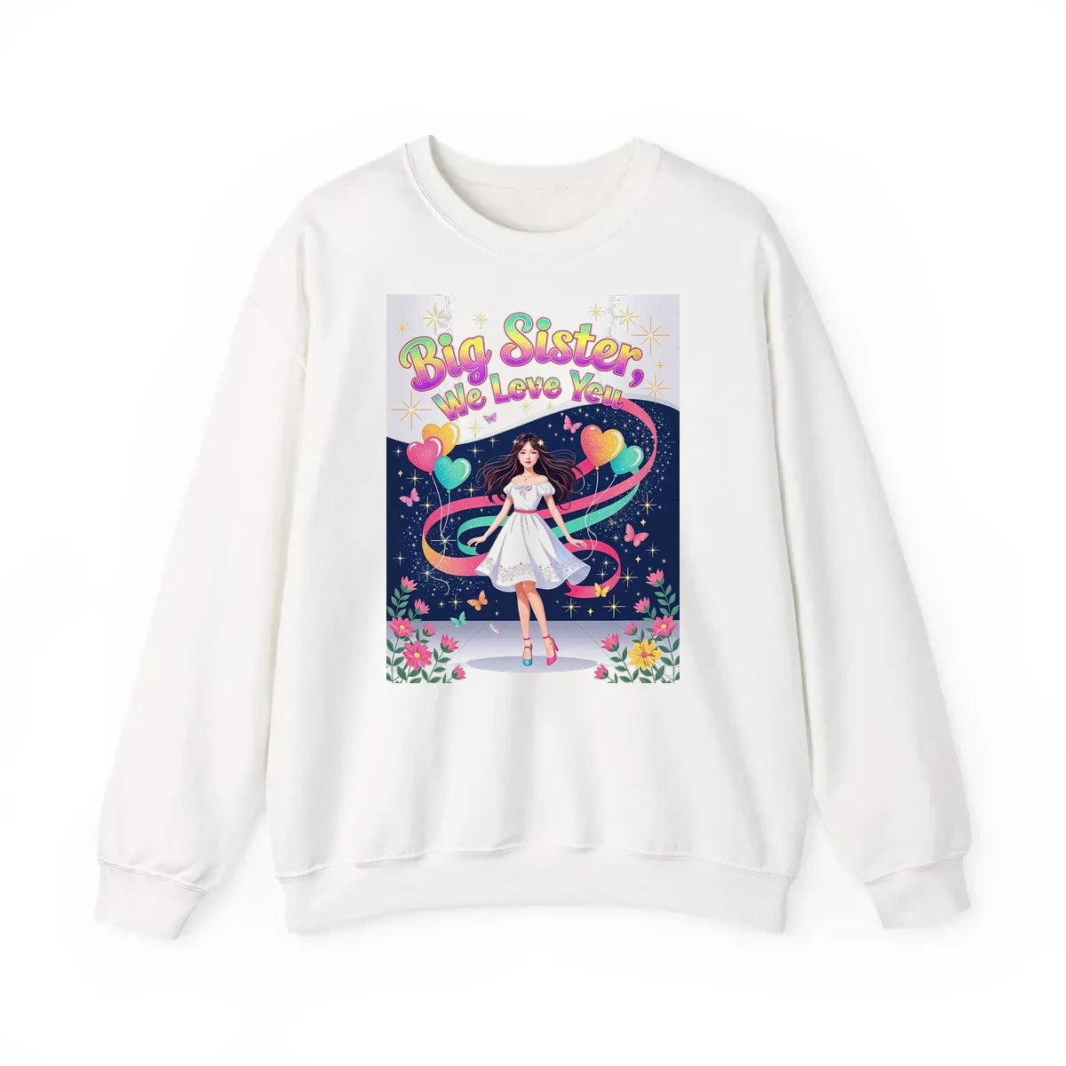 Custom Adult Crewneck Sweatshirt Colorful Design with Fabric Markers