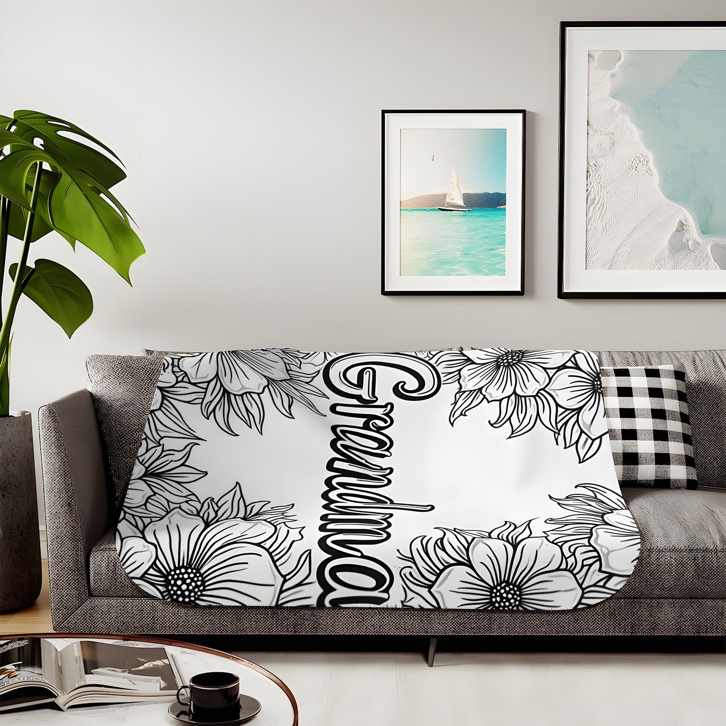 50" × 60" / Beige — lifestyle view