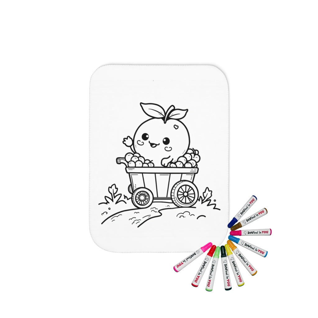 Sherpa Blanket Coloring Kit with Fabric Markers - Cute Peach