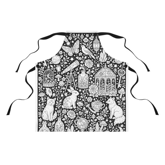 Celestial Fantasy Apron coloring kit mockup with polyester and graphic print
