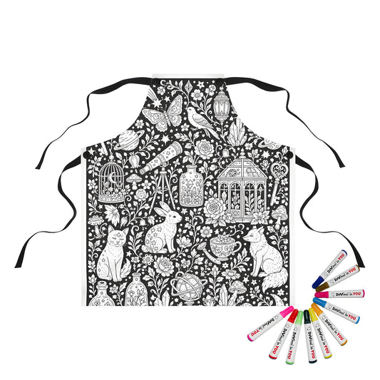 Celestial Fantasy Apron coloring kit mockup with polyester and graphic print