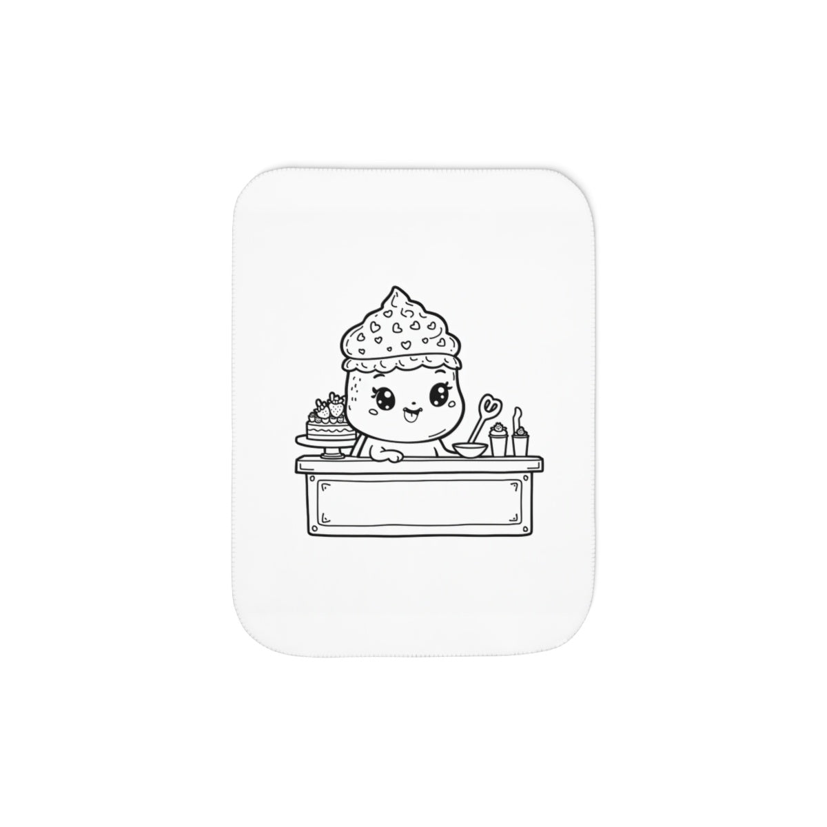 Sherpa Blanket Coloring Kit with Fabric Markers - Cute Cupcake